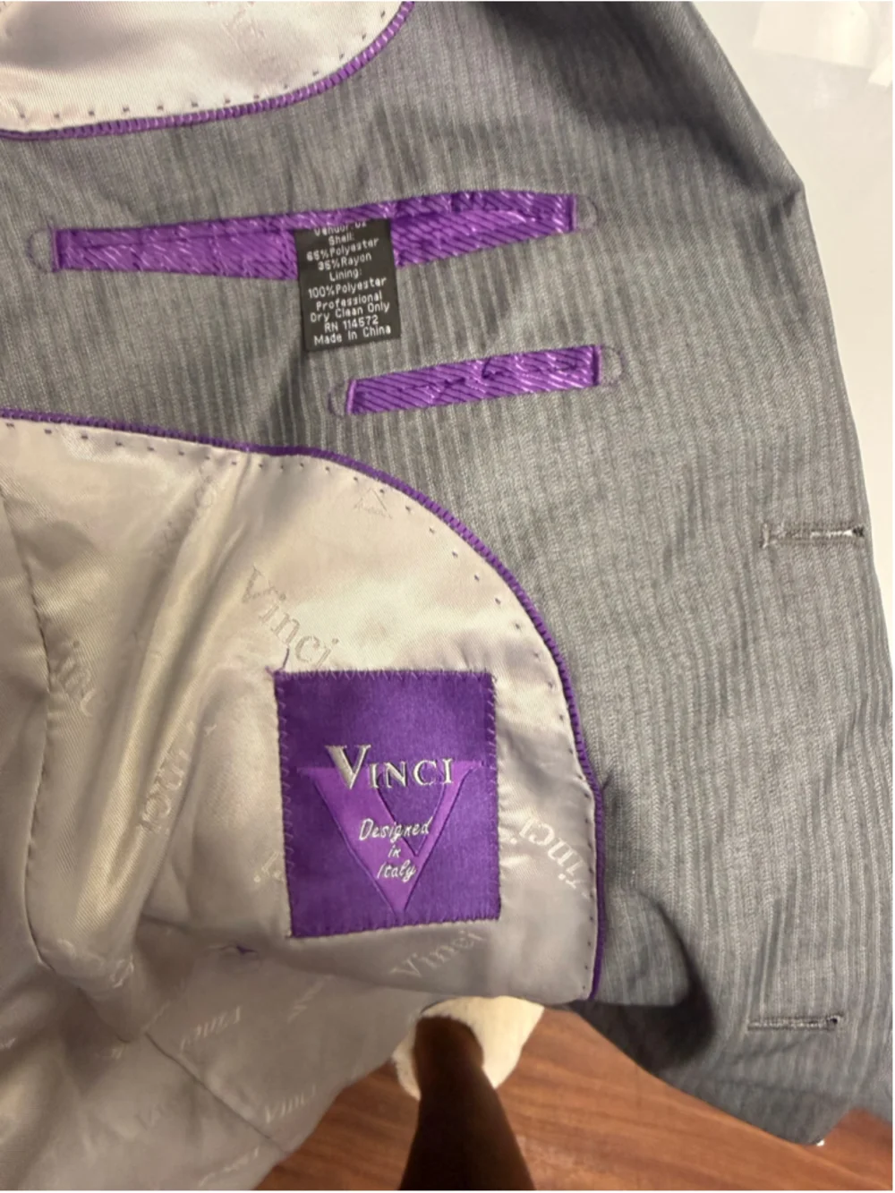 Men’s Vinci Slim Fit Sport Coat Blazer 38R Gray